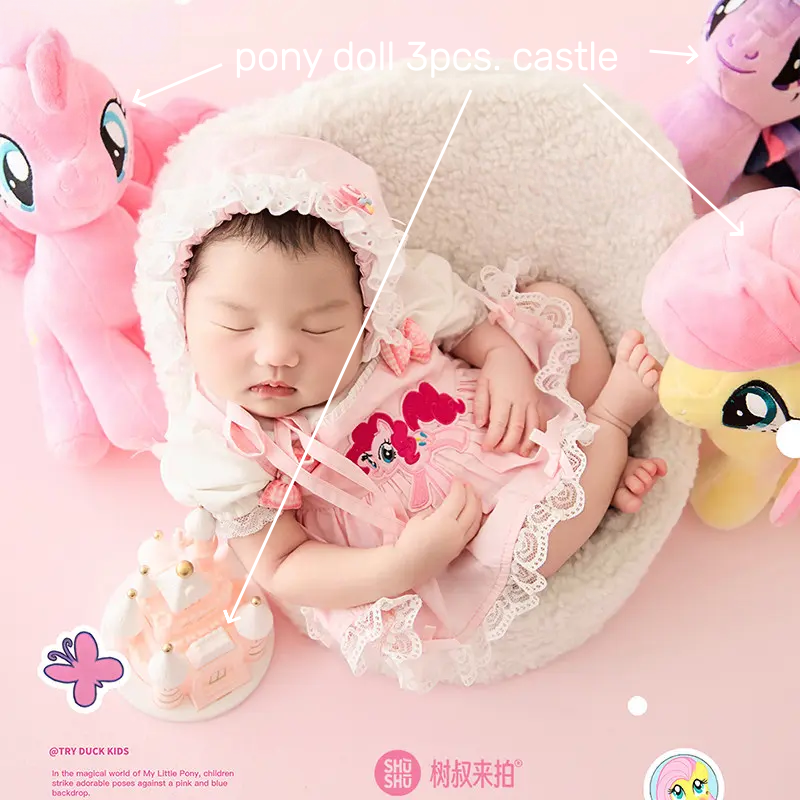 Pony Doll 3pcs + Big Castle